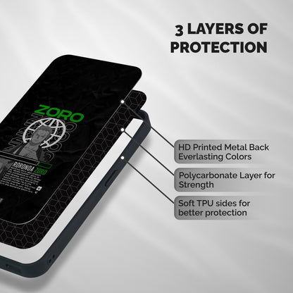 Roronoa Zoro Shockproof Hybrid Protection (Metal + TPU) Back Case Cover