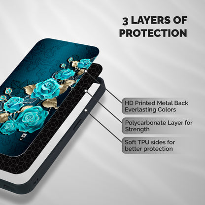 Rose Sheet Shockproof Hybrid Protection (Metal + TPU) Back Case Cover