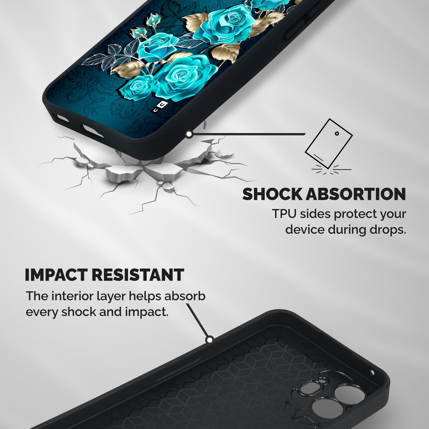 Rose Sheet Shockproof Hybrid Protection (Metal + TPU) Back Case Cover