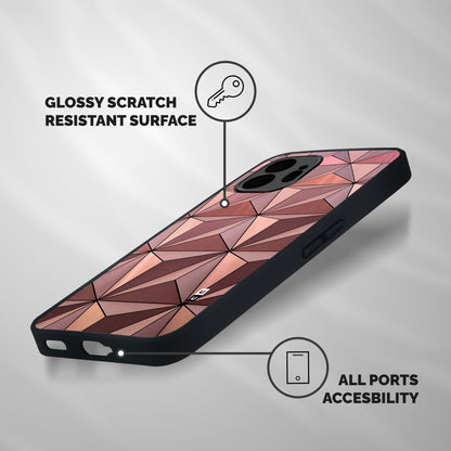 Rosegold Abstract Shapes Shockproof Hybrid Protection (Metal + TPU) Back Case Cover