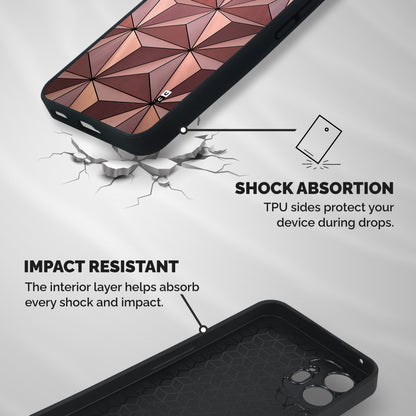 Rosegold Abstract Shapes Shockproof Hybrid Protection (Metal + TPU) Back Case Cover