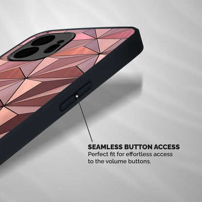 Rosegold Abstract Shapes Shockproof Hybrid Protection (Metal + TPU) Back Case Cover