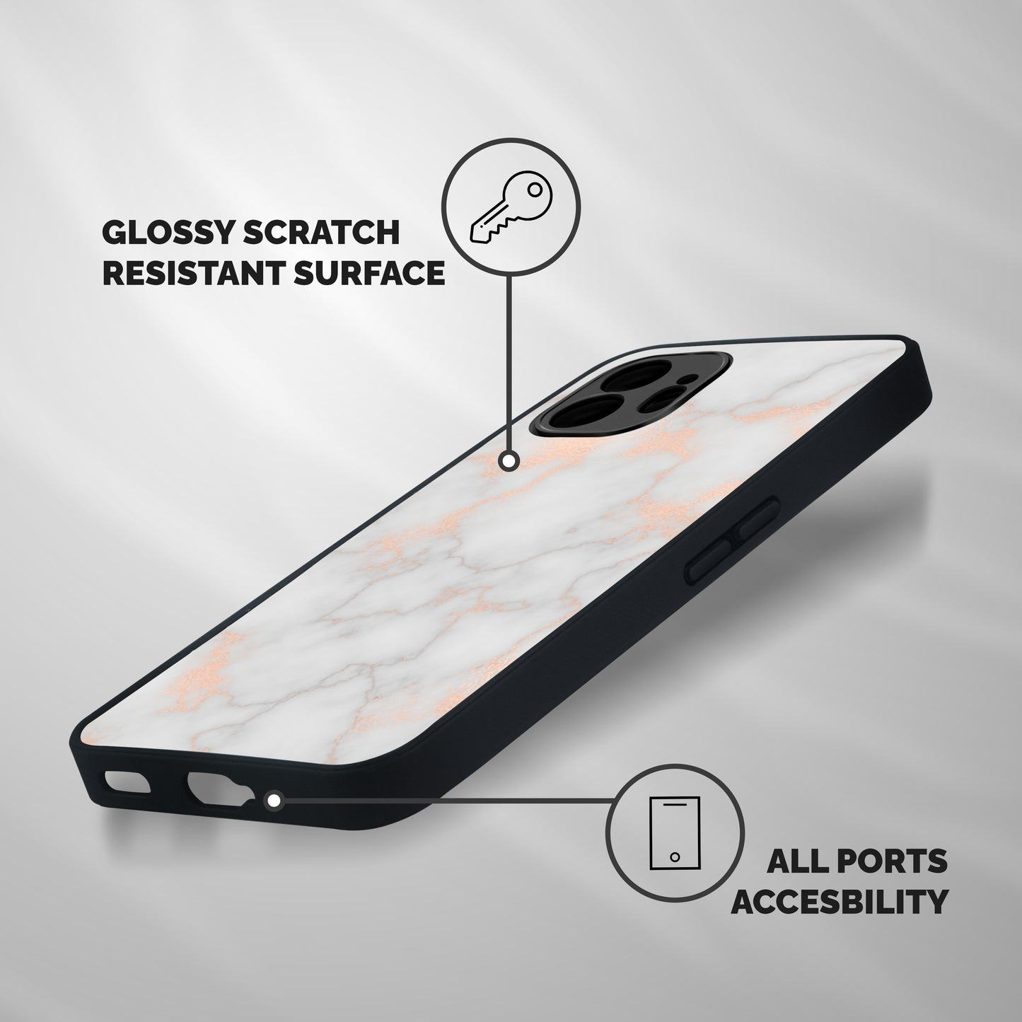 RoseGold Marble Shockproof Hybrid Protection (Metal + TPU) Back Case Cover