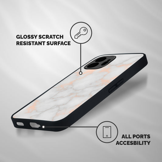 RoseGold Marble Shockproof Hybrid Protection (Metal + TPU) Back Case Cover