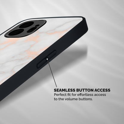 RoseGold Marble Shockproof Hybrid Protection (Metal + TPU) Back Case Cover