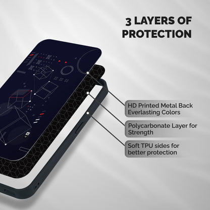 Royal Abstract Shapes Shockproof Hybrid Protection (Metal + TPU) Back Case Cover
