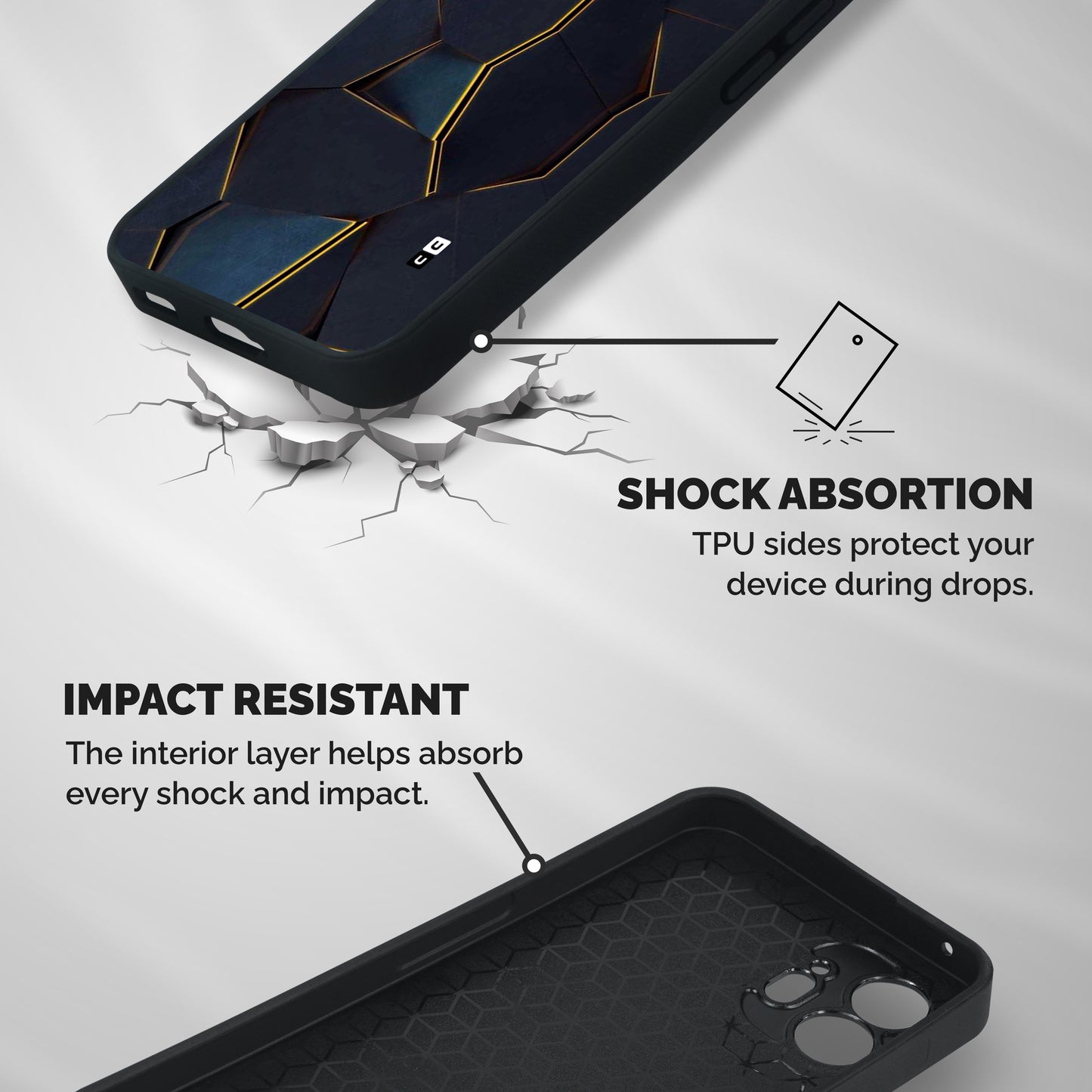 Royal Abstract Shockproof Hybrid Protection (Metal + TPU) Back Case Cover