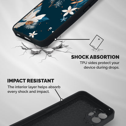 Royal Floral Shockproof Hybrid Protection (Metal + TPU) Back Case Cover