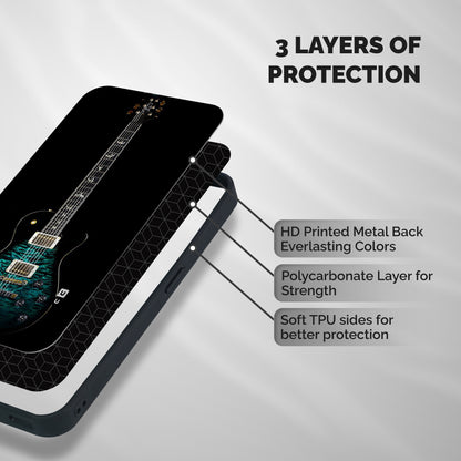 Royal Green Guitar Shockproof Hybrid Protection (Metal + TPU) Back Case Cover