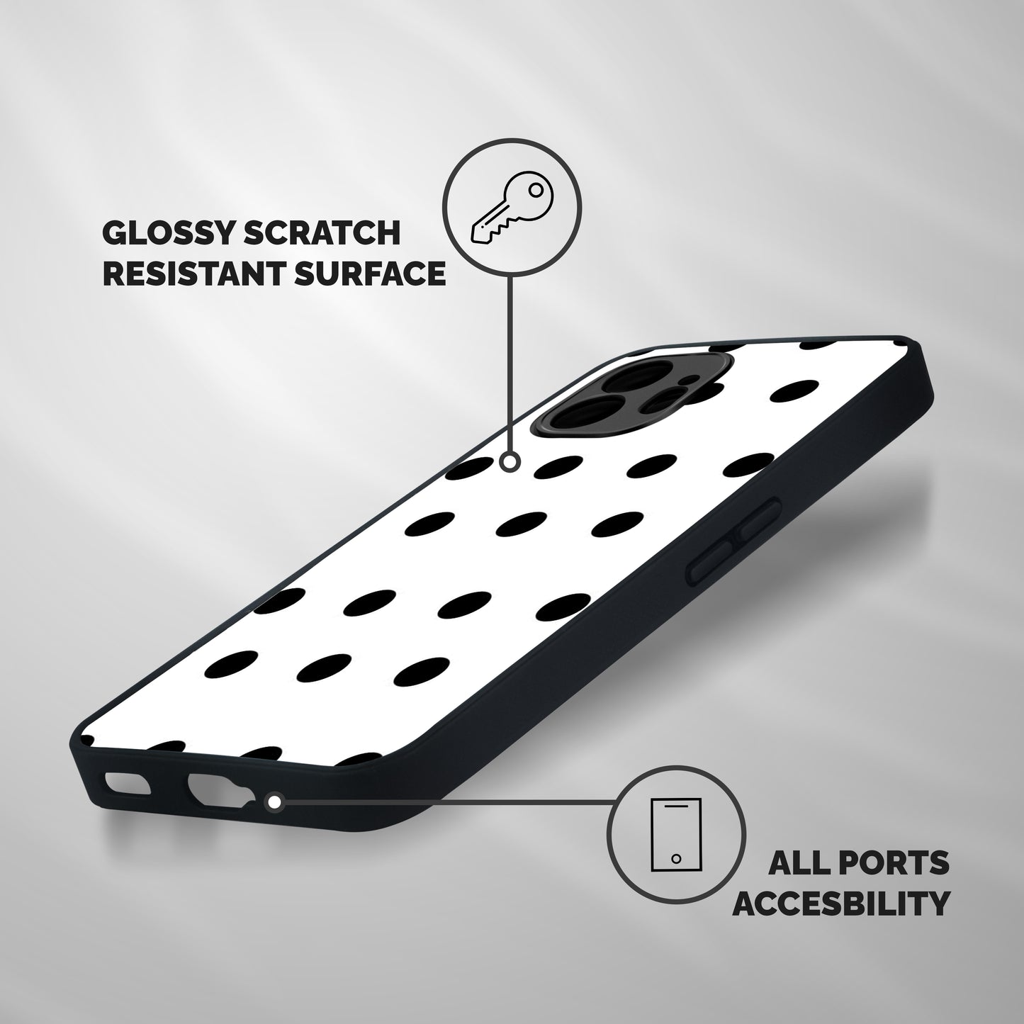 Royal Polka Dots Shockproof Hybrid Protection (Metal + TPU) Back Case Cover