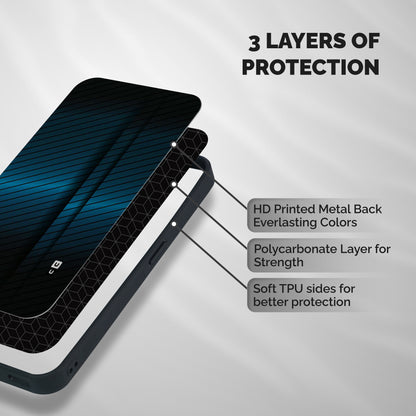 Royal Shade Blue Shockproof Hybrid Protection (Metal + TPU) Back Case Cover