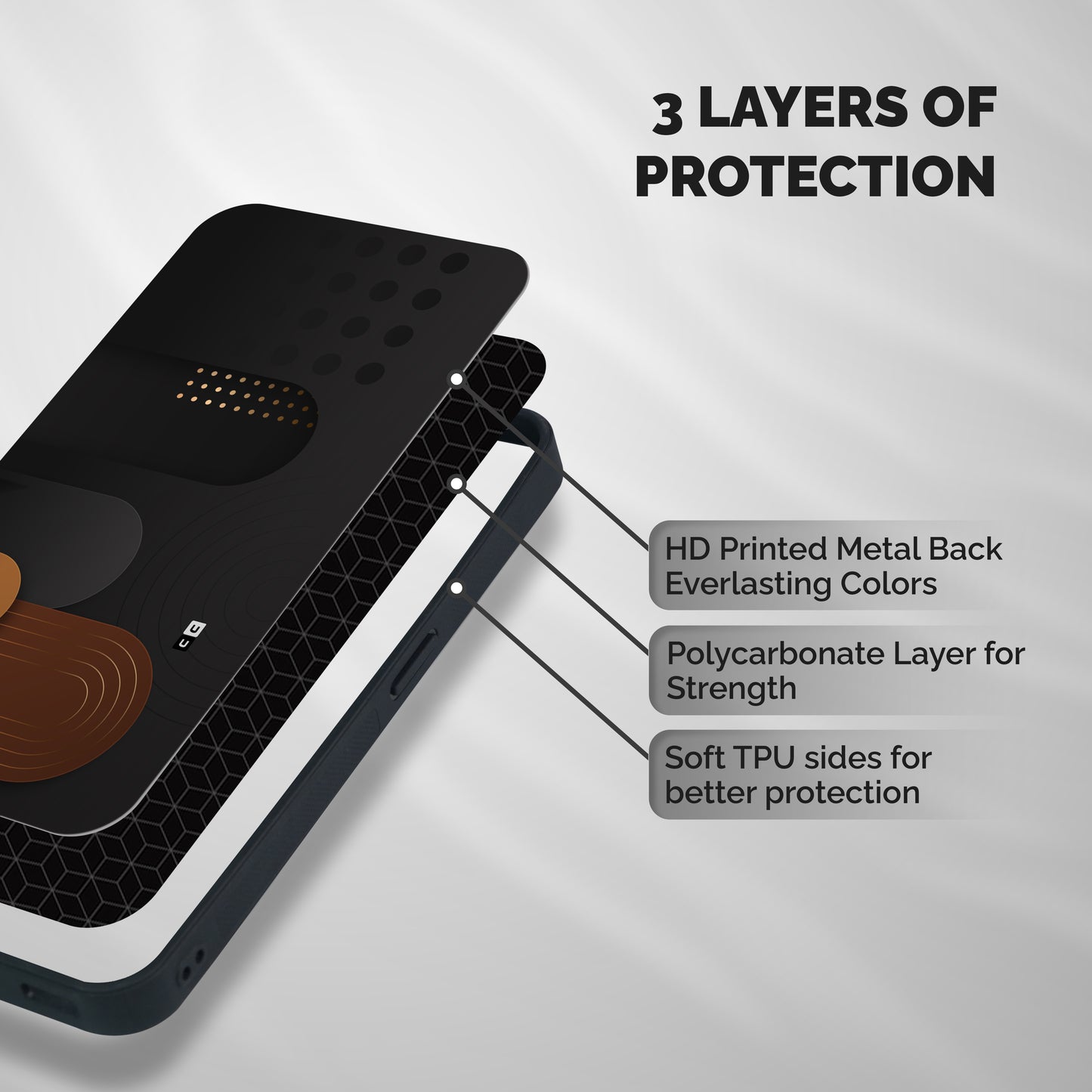 Royal Shades Shockproof Hybrid Protection (Metal + TPU) Back Case Cover