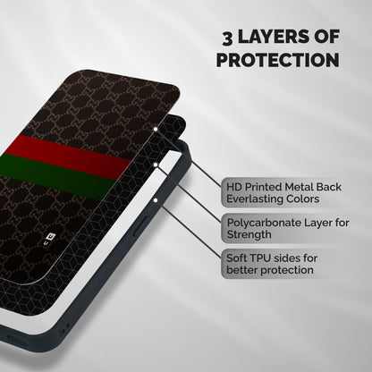 Royal Stripes Design Shockproof Hybrid Protection (Metal + TPU) Back Case Cover