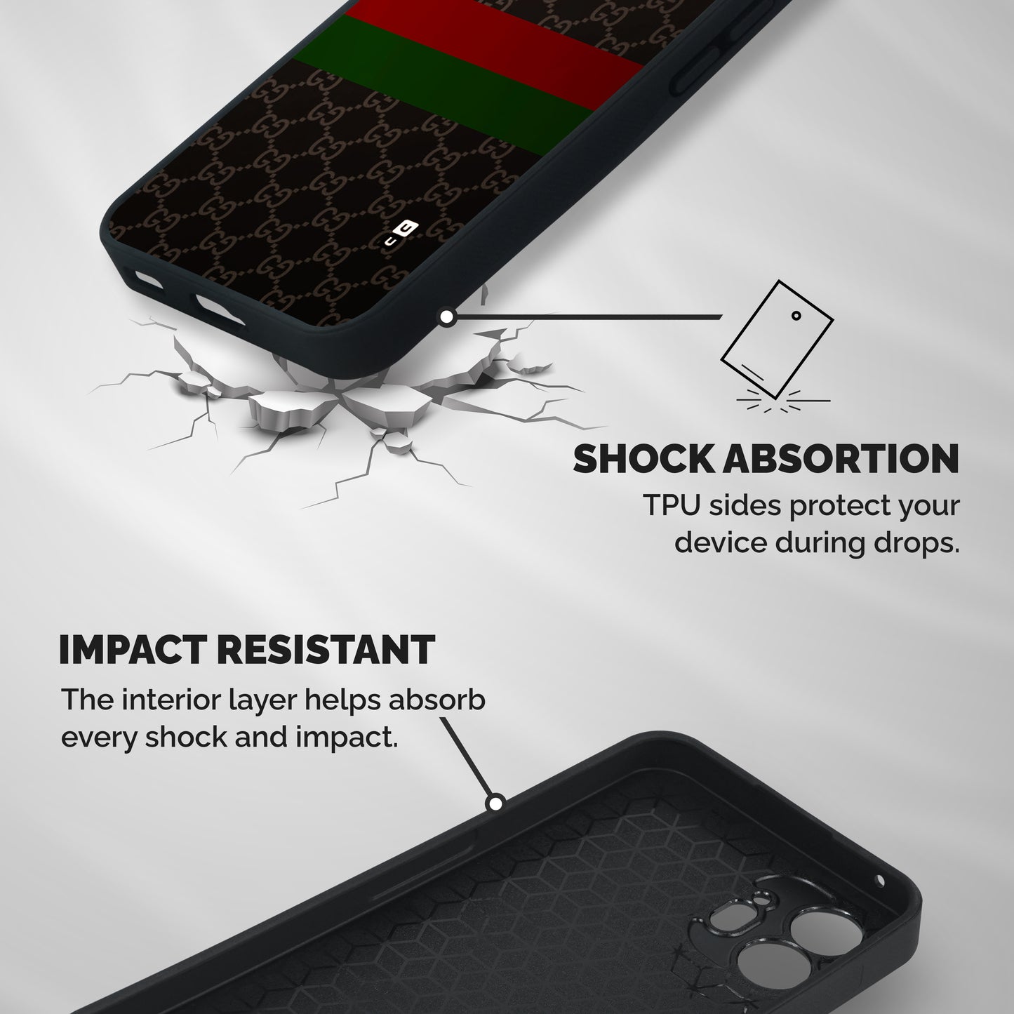 Royal Stripes Design Shockproof Hybrid Protection (Metal + TPU) Back Case Cover