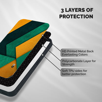 Rugged Abstract Stripes Shockproof Hybrid Protection (Metal + TPU) Back Case Cover