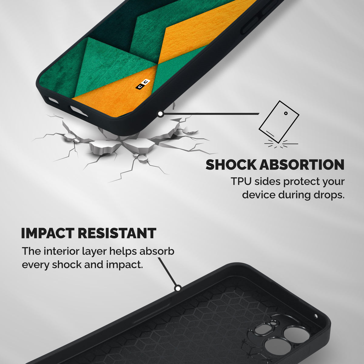 Rugged Abstract Stripes Shockproof Hybrid Protection (Metal + TPU) Back Case Cover