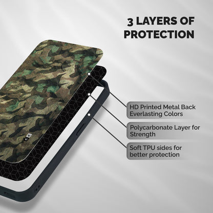 Rugged Army Shockproof Hybrid Protection (Metal + TPU) Back Case Cover