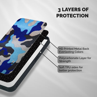 Rugged Camouflage Shockproof Hybrid Protection (Metal + TPU) Back Case Cover