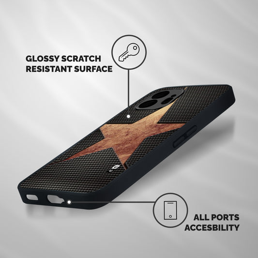 Rugged Gold Star Shockproof Hybrid Protection (Metal + TPU) Back Case Cover