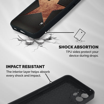 Rugged Gold Star Shockproof Hybrid Protection (Metal + TPU) Back Case Cover