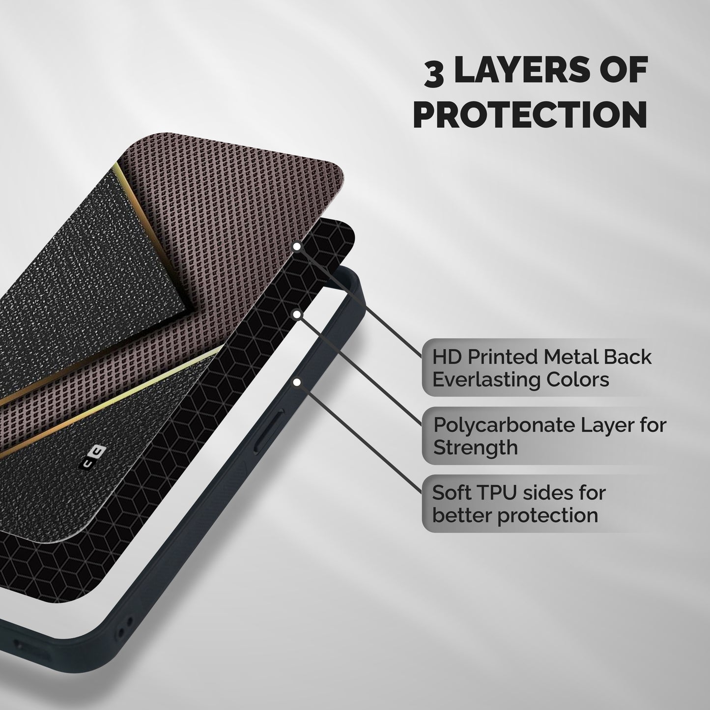Rugged Polka Design Shockproof Hybrid Protection (Metal + TPU) Back Case Cover