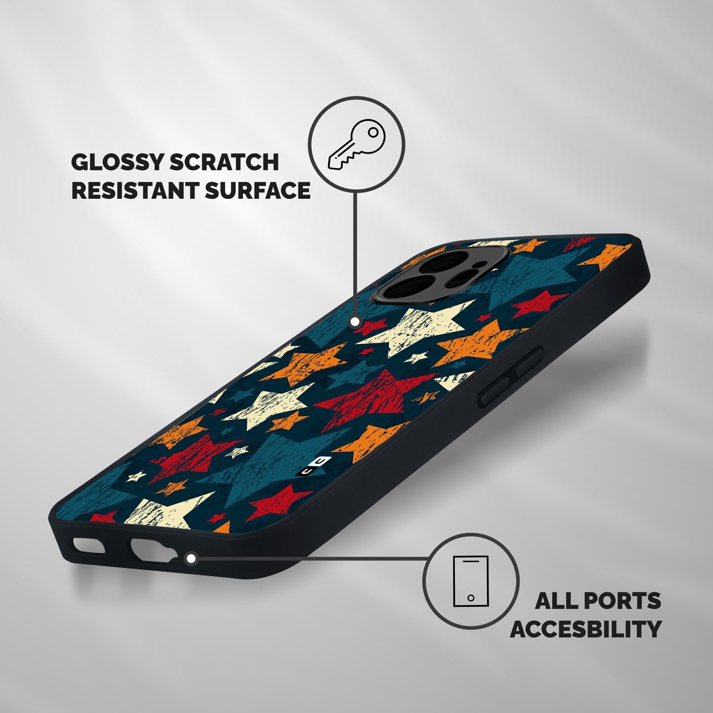 Rugged Star Design Shockproof Hybrid Protection (Metal + TPU) Back Case Cover