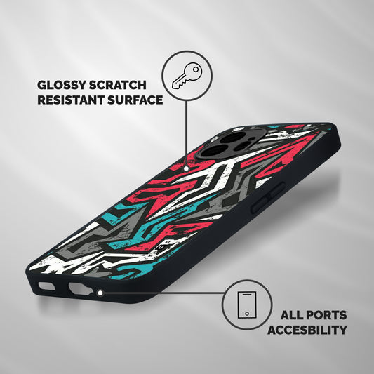 Rugged Strike Abstract Shockproof Hybrid Protection (Metal + TPU) Back Case Cover