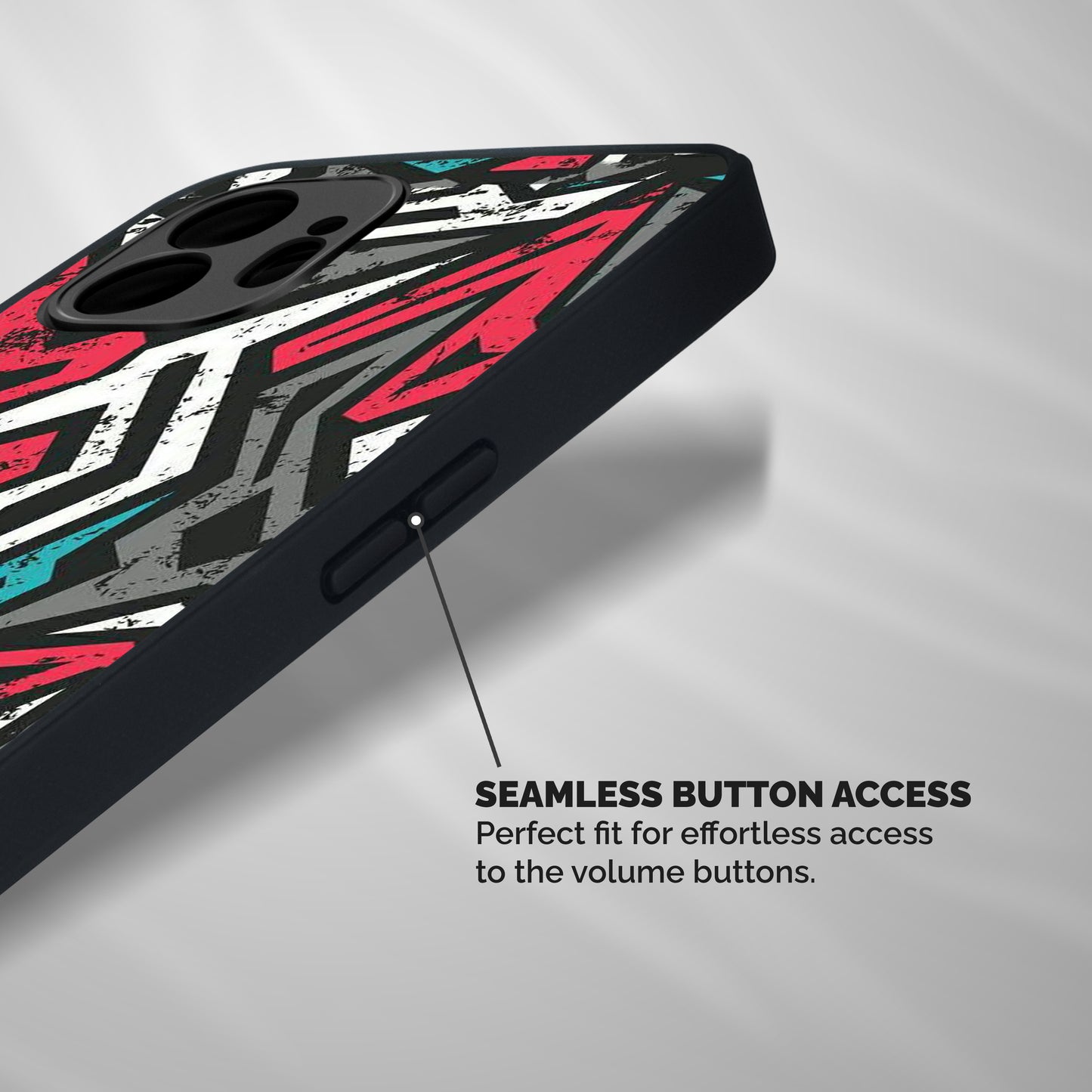 Rugged Strike Abstract Shockproof Hybrid Protection (Metal + TPU) Back Case Cover