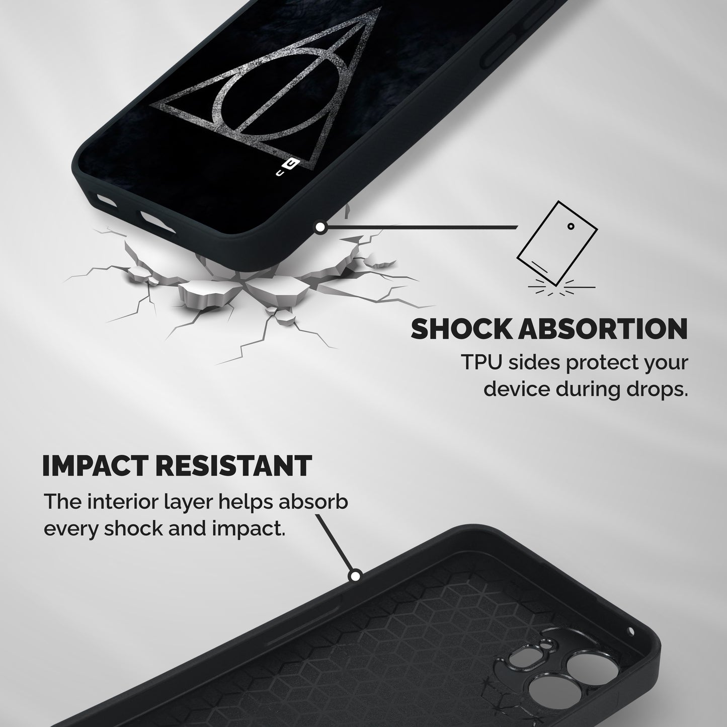Rugged Triangle Design Shockproof Hybrid Protection (Metal + TPU) Back Case Cover