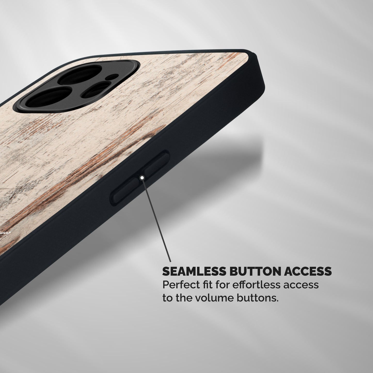 Rugged Wooden Texture Shockproof Hybrid Protection (Metal + TPU) Back Case Cover