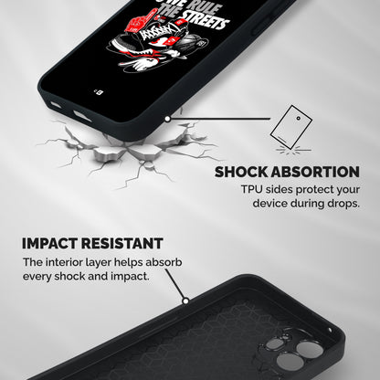 Rule The Streets Shockproof Hybrid Protection (Metal + TPU) Back Case Cover