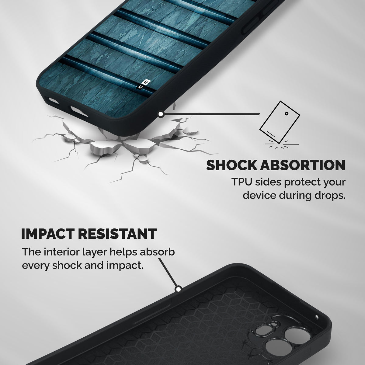 Rustic Blue Shelf Shockproof Hybrid Protection (Metal + TPU) Back Case Cover