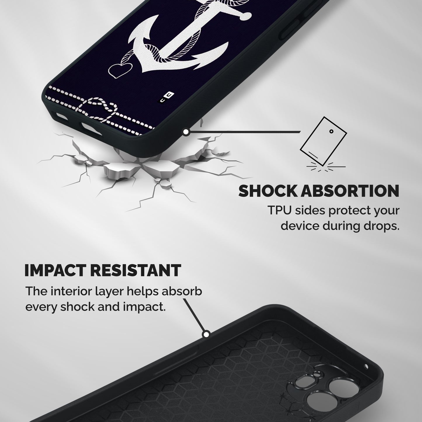 Sail Anchor Shockproof Hybrid Protection (Metal + TPU) Back Case Cover