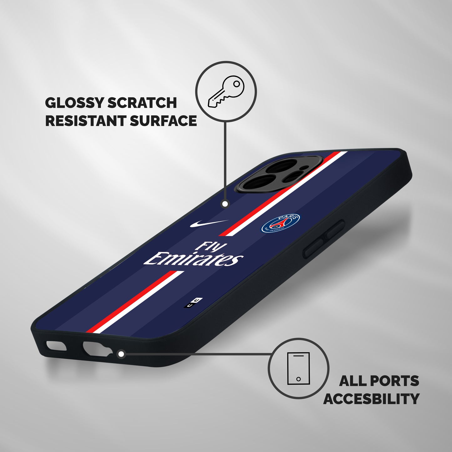 Saint Paris Jersey Shockproof Hybrid Protection (Metal + TPU) Back Case Cover