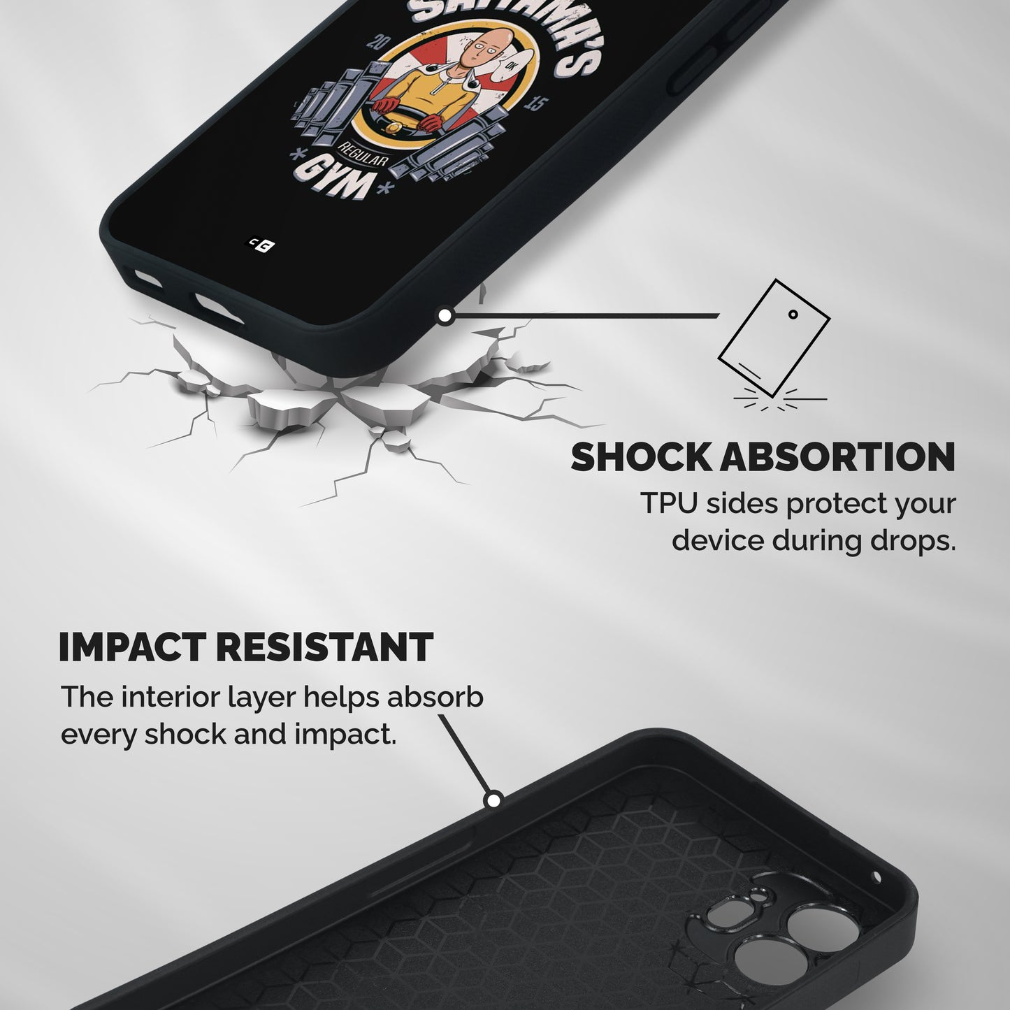 Saitama Gym Shockproof Hybrid Protection (Metal + TPU) Back Case Cover