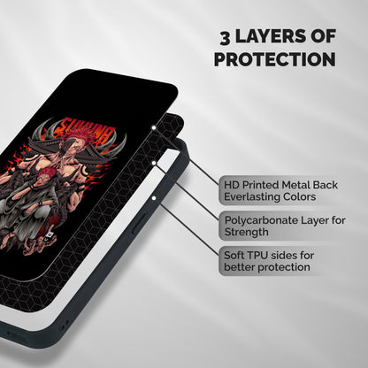 Sakuna King Shockproof Hybrid Protection (Metal + TPU) Back Case Cover