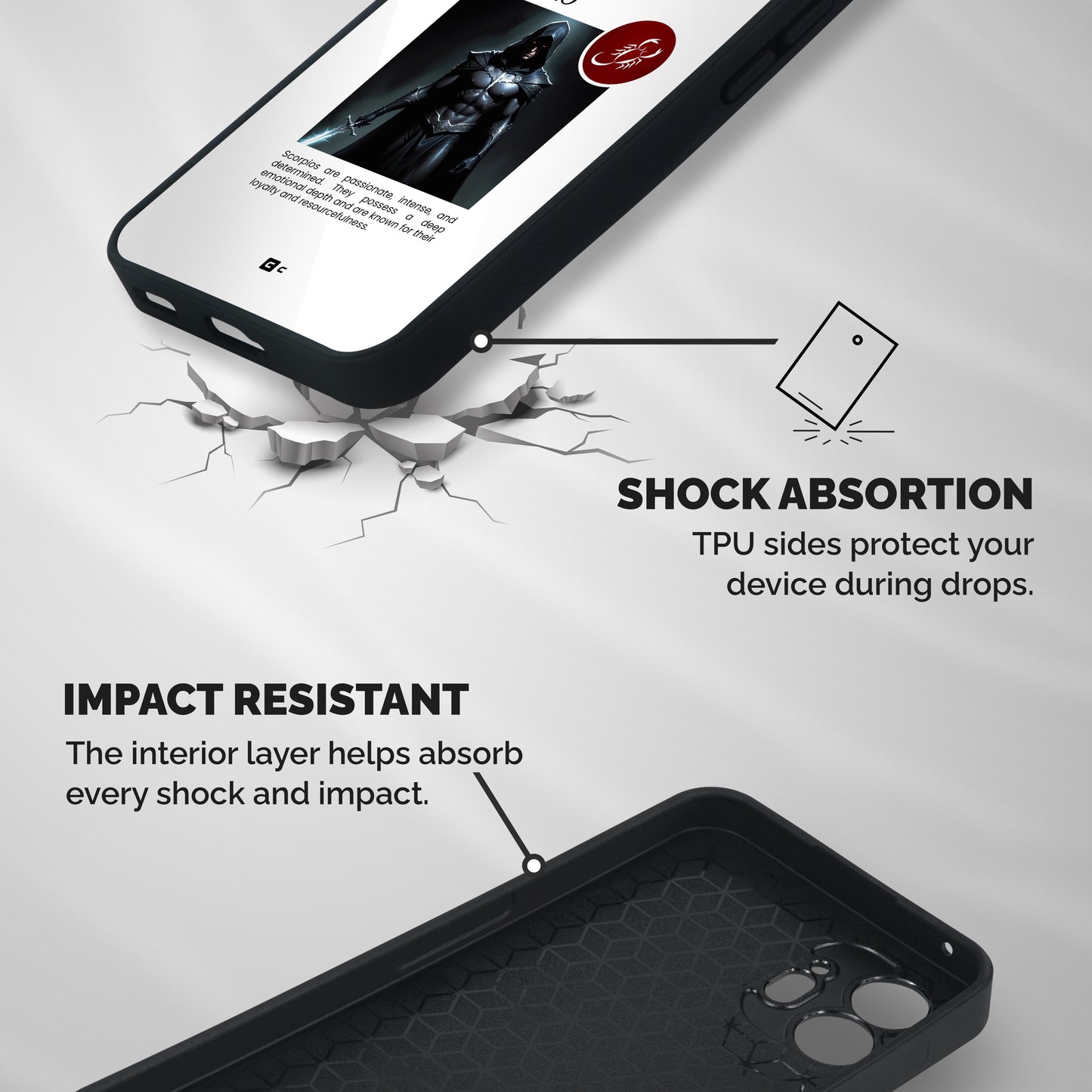 Sane Scorpio Shockproof Hybrid Protection (Metal + TPU) Back Case Cover
