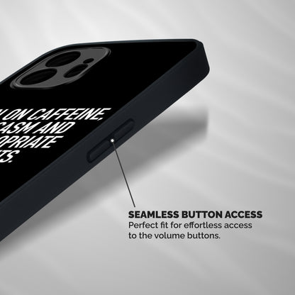 Sarcasm And Caffeine Shockproof Hybrid Protection (Metal + TPU) Back Case Cover