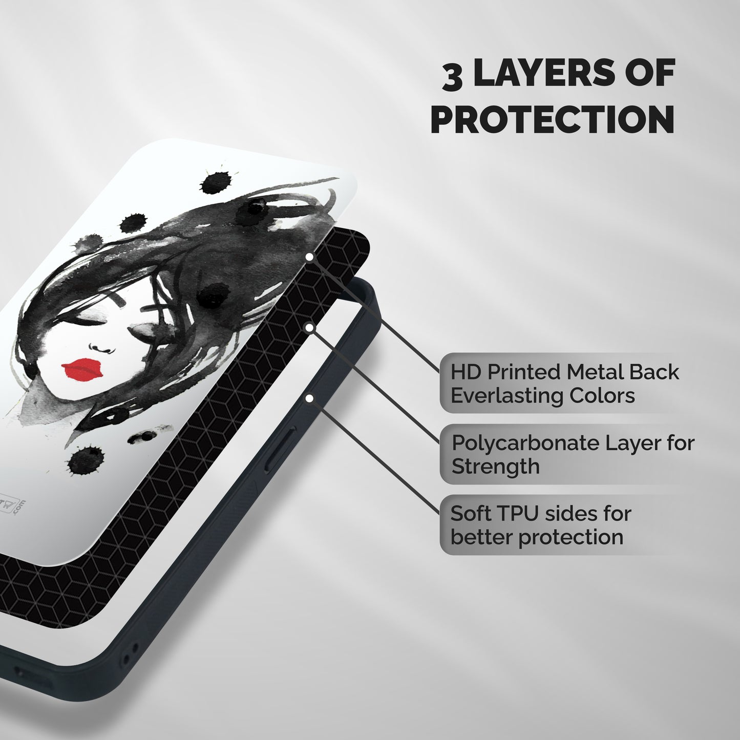 Sassy Girl Shockproof Hybrid Protection (Metal + TPU) Back Case Cover