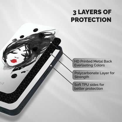 Sassy Girl Shockproof Hybrid Protection (Metal + TPU) Back Case Cover