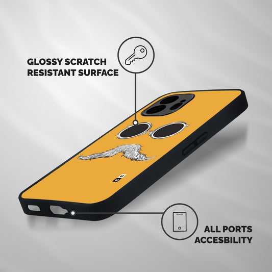 Sassy Mustache Shockproof Hybrid Protection (Metal + TPU) Back Case Cover