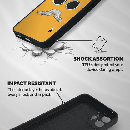 Sassy Mustache Shockproof Hybrid Protection (Metal + TPU) Back Case Cover