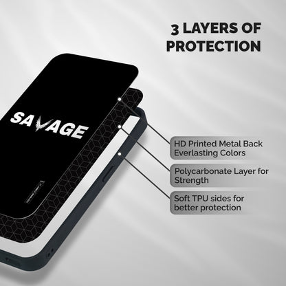 Savage Shockproof Hybrid Protection (Metal + TPU) Back Case Cover