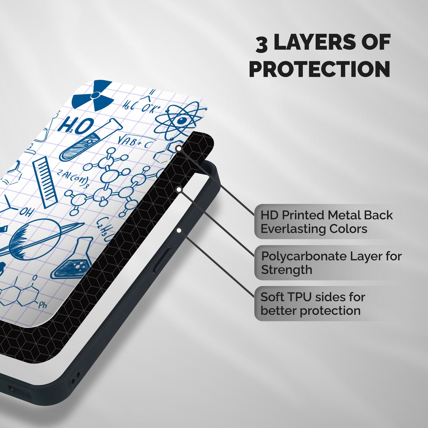 Science Notebook Shockproof Hybrid Protection (Metal + TPU) Back Case Cover