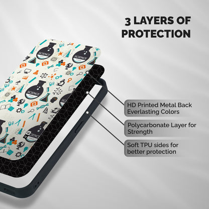 Science Side Shockproof Hybrid Protection (Metal + TPU) Back Case Cover