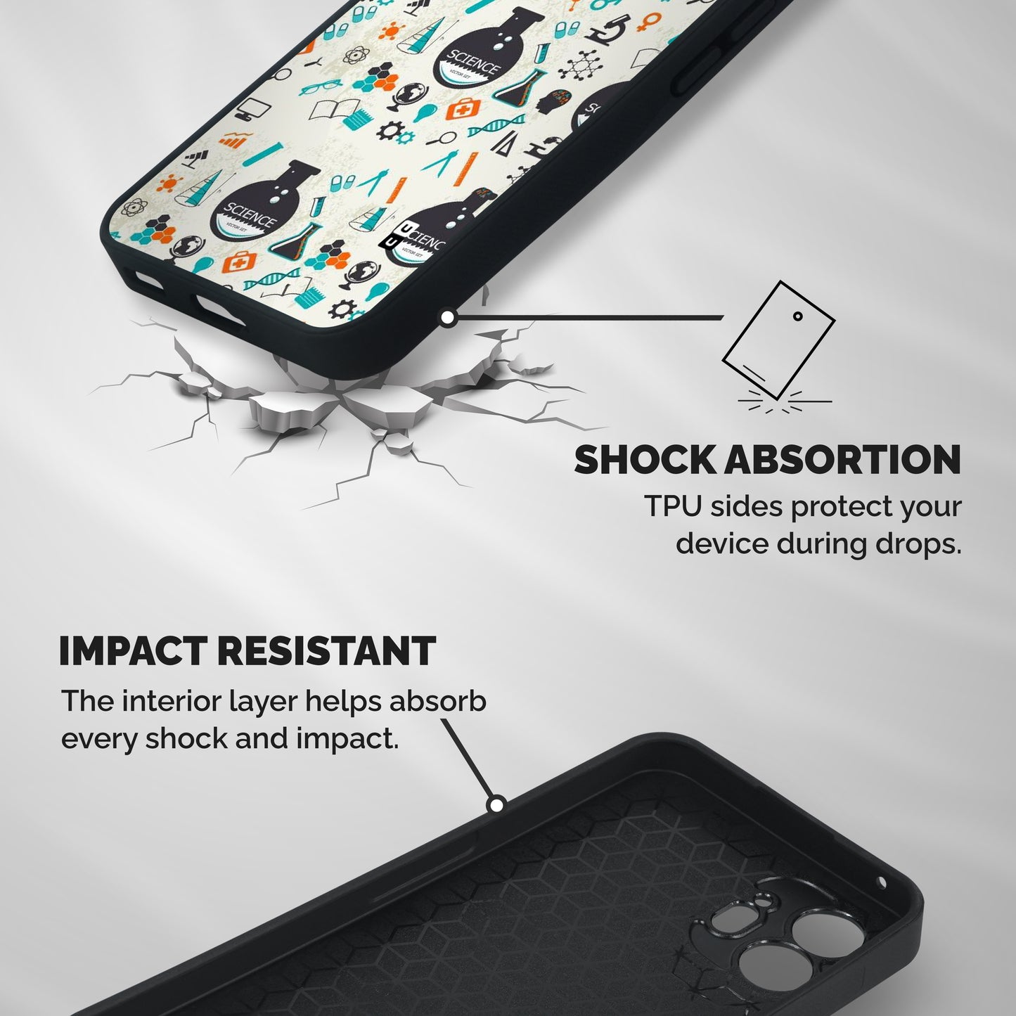 Science Side Shockproof Hybrid Protection (Metal + TPU) Back Case Cover