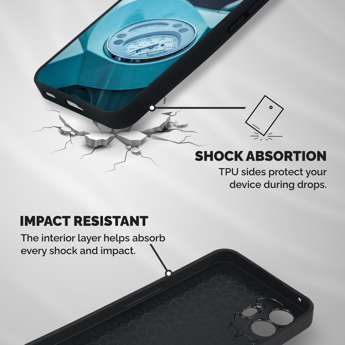 Scooter Meter Shockproof Hybrid Protection (Metal + TPU) Back Case Cover