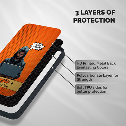 Scorpio Warning Shockproof Hybrid Protection (Metal + TPU) Back Case Cover