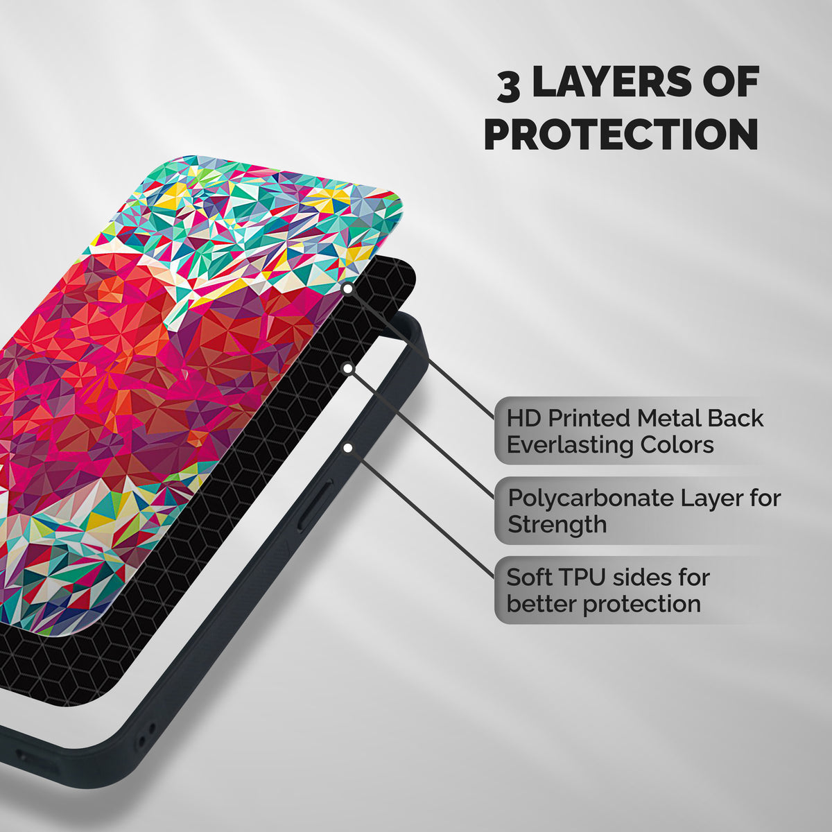 Scrumbled Heart Shockproof Hybrid Protection (Metal + TPU) Back Case Cover