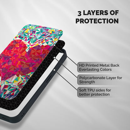 Scrumbled Heart Shockproof Hybrid Protection (Metal + TPU) Back Case Cover